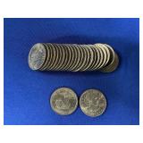 ROLL OF SUSAN B ANTHONY DOLLAR COINS ($25 FV)