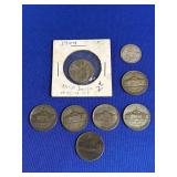 CANADIAN DIME & (7) WAR NICKELS