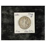 1916-D WALKING LIBERTY SILVER HALF DOLLAR