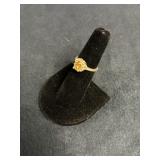 .925 STERLING SILVER RING WITH ORANGE STONE SIZE