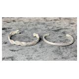 (2) .925 STERLING CUFF BRACELETS (37.43G TOTAL)