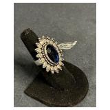 GERMAN SILVER TENJENITE QUARTZ STYLE RING SIZE 6