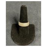 5 ROWS OF STONES .925 STERLING SILVER RING SIZE 8