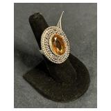 GERMAN SILVER CITRINE RING SIZE 7