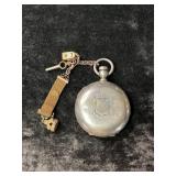 ENGRAVED A.W. CO WALTHAM COIN SILVER POCKET WATCH