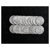 FULL ROLL WALKING LIBERTY HALF DOLLARS (MIXED)