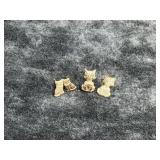 .79G 14K CAT EARRINGS (NO BACK, ONE IS BROKE)