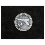 1 TROY OZ .999 FINE SILVER COLT ROUND