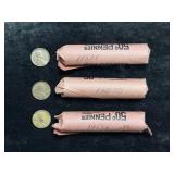 1953-P, 1953-D, & 1953-S WHEAT PENNY ROLLS