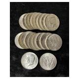 FULL ROLL OF CLAD KENNEDY HALF DOLLARS -MIXED YEAR