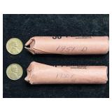1950-P & 1951-D WHEAT PENNY ROLLS