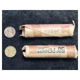 1956-P & 1956-D WHEAT PENNY ROLLS