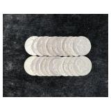 FULL ROLL 40% FRANKLIN HALF DOLLARS (MIXED YEARS)