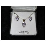 18K GOLD OVER STERLING SILVER NECKLACE AND EARRING