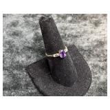 2.07G 14K RING SIZE 7.5 WITH PURPLE STONE