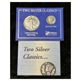 1941 LIBERTY WALKING HALF DOLLAR & MERCURY DIME