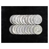 FULL ROLL FRANKLIN HALF DOLLARS (MIXED YEARS)