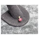 .77G 14K GOLD PENNANT/CHARM WITH RED STONE