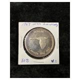 1967 100TH ANNIVERSARY CANADIAN DOLLAR 80% SILVER