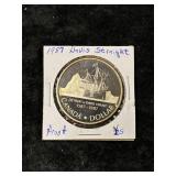 1987 DAVIS STRAIGHT CANADIAN PROOF DOLLAR