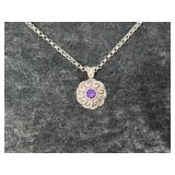24.09G STERLING SILVER NECKLACE WITH PURPLE STONE