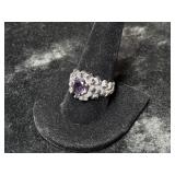 9.65G STERLING SILVER RING SIZE 10.5 W/ PURPLE