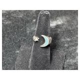 5.27G STERLING SILVER SIZE 6 MOON AND STAR RING