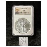 NGC GRADED MS69 2014 AMERICAN EAGLE $1 COIN