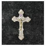 2.44G STERLING SILVER CRUCIFIX WITH STONE PENNANT