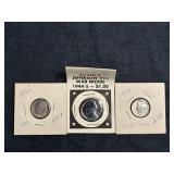 1944-S JEFFERSON WAR NICKEL, 1939 BARBER SILVER