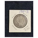 1910-S BARBER HALF DOLLAR