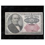 TWENTY FIVE CENTS U.S. FRACTIONAL CURRENCY