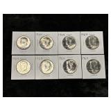 (8) 1964 KENNEDY HALF DOLLARS