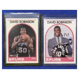 (2) 1989 HOOPS DAVID ROBINSON ROOKIE CARDS