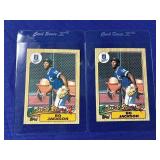 (2) BO JACKSON ROOKIES 1987 TOPPS