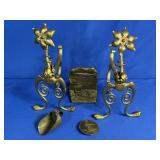 BRASS SHIP & AIRPLANE BOOK END, MINI FEED SCOOP,
