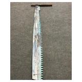 HAND PAINTED TWO-MAN SAW WITH HANDLE APPROX 62"