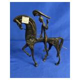BRASS ETRUSCAN STYLE HORSE STATUE (11" TALL)
