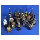 ASSORTED RESIN TOBACCO PIPES W/ VARIOUS DESIGNS