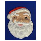 HAND PAINTED CERAMIC SANTA CLAUS APPROX 13" X 9"