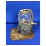 VINTAGE 5 CENT GLASS PEANUT DISPENSER WITH KEY