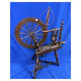 ANTIQUE PRIMITIVE SPINNING WHEEL APPROX 37.5"