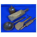 VINTAGE WOODEN KITCHEN ITEMS: BUTTER STAMP (PLAIN)