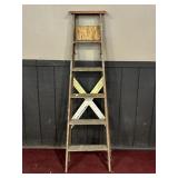 WOODEN STEP LADDER APPROX 70"