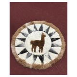 ALPACA FUR RUG W/ ALPACA DESIGN (APPROX. 36"