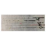 (5) FISHING POLES: BERKLEY LIGHTNING ROD SHOCK W/