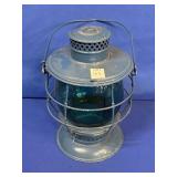 ADLAKE RELIABLE LANTERN WITH BLUE GLASS GLOBE