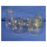 (5) GLASS LANTERN GLOBES: PENNSYLVANIA LINES, B &M