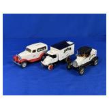 (3) ERTL DIE CAST BANKS: 3267G JIM BEAM 1918 FORD