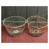 (2) WIRE CHICKEN/EGG BASKETS APPROX 14"